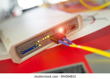 fiber optic with servers in a technology data center .