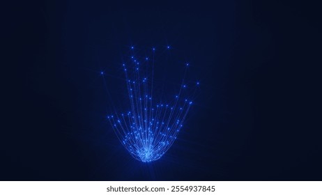 Fiber optic string that emits light in the dark through technological fibers
