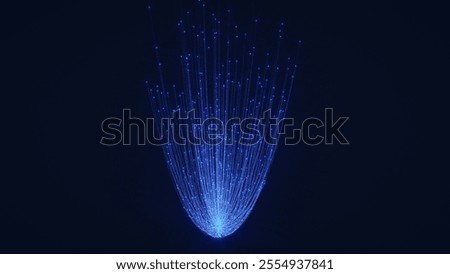 Fiber optic string that emits light in the dark through technological fibers