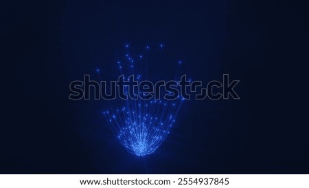 Fiber optic string that emits light in the dark through technological fibers