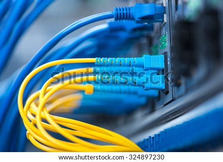 fiber optic switchboard with wires