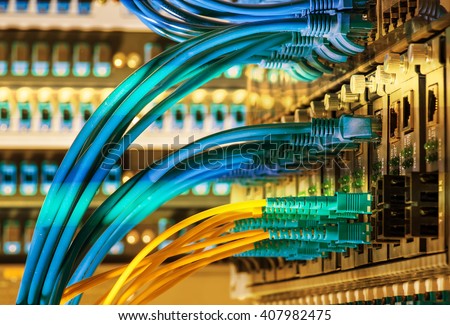 fiber optic switchboard with wires