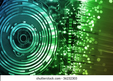 Fiber optical background with lots of light spots