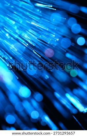 Fiber optical network cable close up. blue toned image