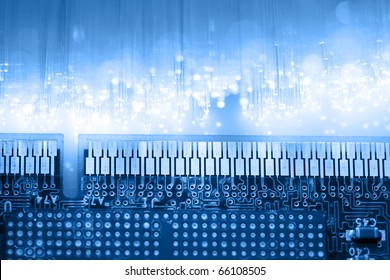 Fiber optics background with lots of light spots