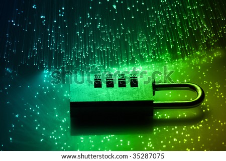 Fiber optics background with lots of light spots