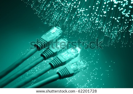 Fiber optics background with lots of light spots