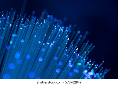 Fiber optics in blue, close up with bokeh - Shutterstock ID 578782849