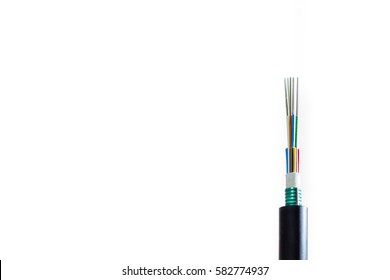 Fiber Optics Cable On White Background