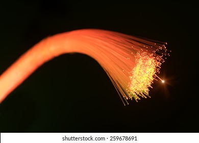 Fiber Optics Close-up, Modern Computer Communication Technology, Blur 