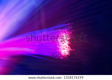 Fiber optics network cable lights abstract background