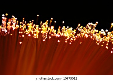 Fiber Optics In Orange, Red And Yellow Tones