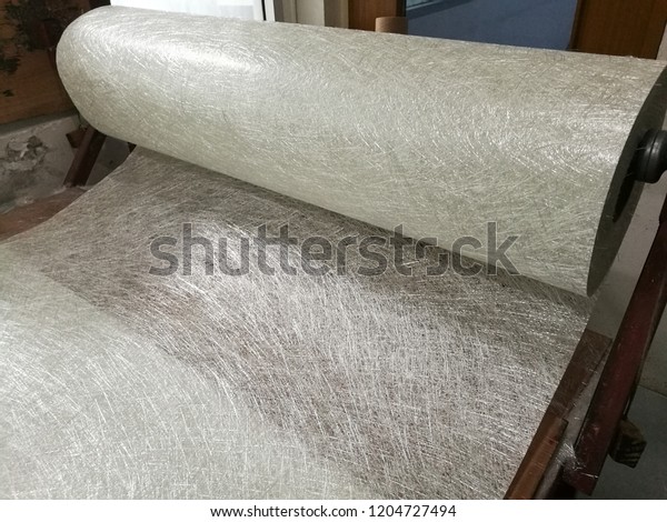 Fiberglass Chop Strand Mat Roll On Stock Photo Edit Now 1204727494