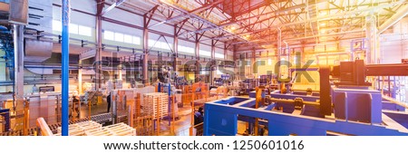 Fiberglass production industry equipment at manufacture background Stockfoto © 