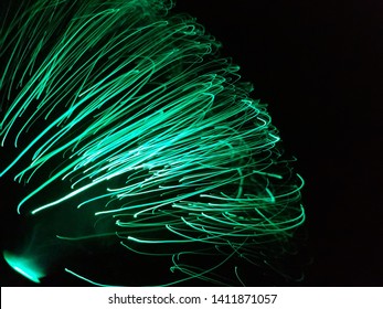 Fibre optic light path created by shaking a fibre optic light feature.
