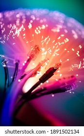 Fibre optics and network plug abstract background