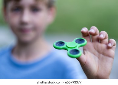 Fidget spinner on child's hand