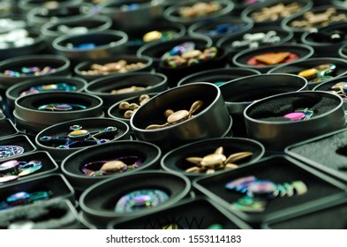 Fidget Spinners On Display On A Market