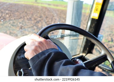 The Field Has Been Ploughed By The Tractor Prepare For Planting Wheat In The Farm In The UK England 