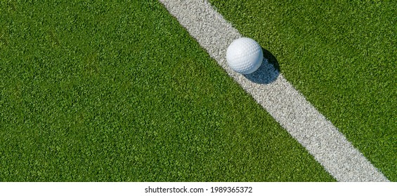 Field hockey ball on the green field