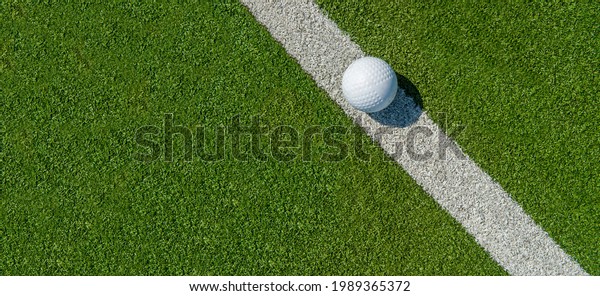 Field hockey ball on the\
green field