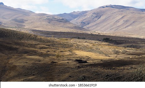 A Field And The Mountains In Nigde Central Anatolia Region Of Turkey