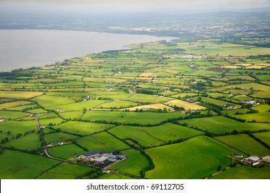 Fields And Farms Over The Northern Ireland Landscape