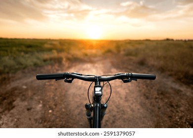 Fields and Sky at Dusk in Summer while Pedaling Freedom on the bike.