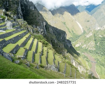 Fields terraced by Incans  for growing crops at Machu Picchu. - Powered by Shutterstock