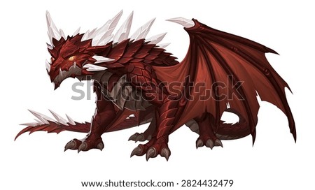 Fierce red dragon with sharp crystal spikes and large leathery wings