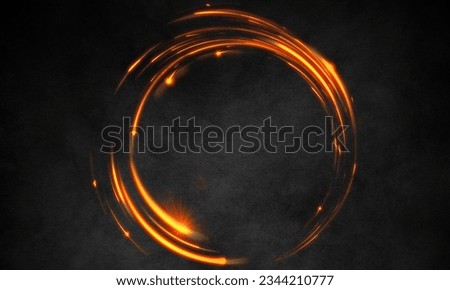 Fiery circle of life on black smoke backdrop. Round symbolism, fire sparks depict the eternal rhythm of existence and transformation.