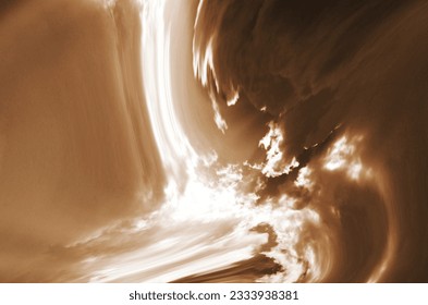 A fiery cloud crashes down like a tidal wave.