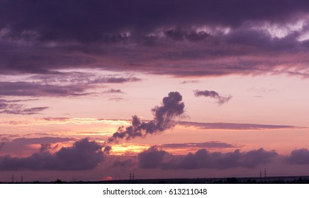 Fiery Cloud Skies View 
