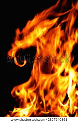 Fiery dragon emerging from intense flames on a dark background, representing mythical power and supernatural energy.