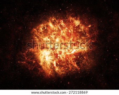 Fiery Explosion in Space - Elements of this Image Furnished by NASA