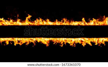 fiery lines set isolated in black