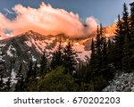 Fiery sunrise in the Colorado Rocky Mountains.  Sunrise over Blanca Peak in the Sangre de Cristo Range.