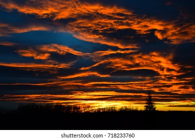 the fiery sunset