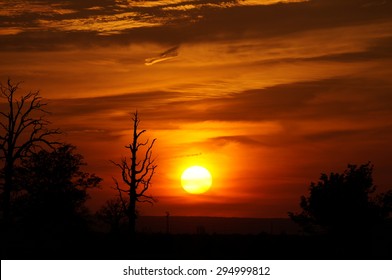 Fiery Sunset In Brampton Ontario 