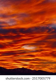 Fiery sunset somewhere in the desert