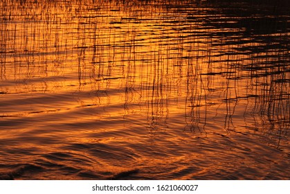 Fiery Winter Sunrise Reflected On Lough Gill