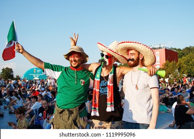 FIFA World Cup. Russia. Moscow. June 23, 2018.
Fans of the national team of Mexico