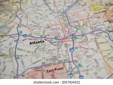 Fife, WA, USA - Oct. 13, 2021: Map Of Atlanta, GA