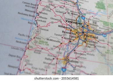 Fife, WA, USA - Oct. 5, 2021: Map Of Vancouver, Washington