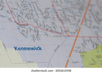 Fife, WA, USA - Oct. 5, 2021: Map Of Kennewick, Washington