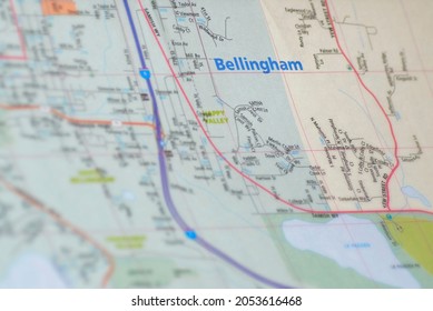 Fife, WA, USA - Oct. 5, 2021: Map Of Bellingham, Washington