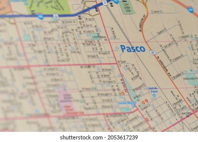 Fife, WA, USA - Oct. 5, 2021: Map Of Pasco, Washington