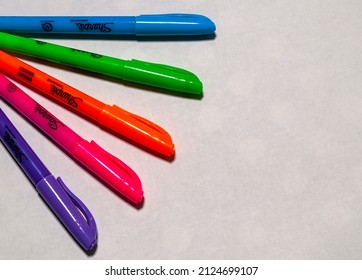 Fife, Washington USA-February 16 2022: Sharpie Highlighters