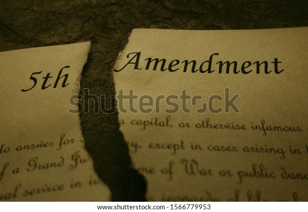 Fifth Amendment Us Constitution Text Ripped Stock Photo 1566779953 ...