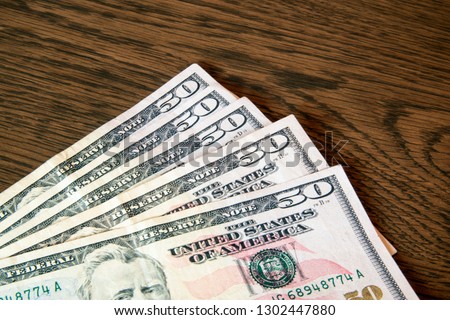 Fifty Dollar Bills Money Background Showing Wealth Management, Financial Concept, Savings Account and Expensive Ideas